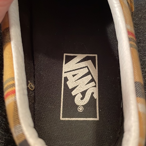 Vans Old Skool Gold & Black Plaid Print Lace Up Sneaker Size Women's 6.5/Men’s 5 - Picture 10 of 11